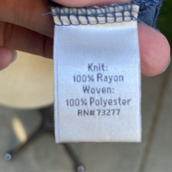 LC Lauren Conrad Sleeveless Top Blouse Floral Ruffle Blue Tank Women's Small - Picture 8 of 10